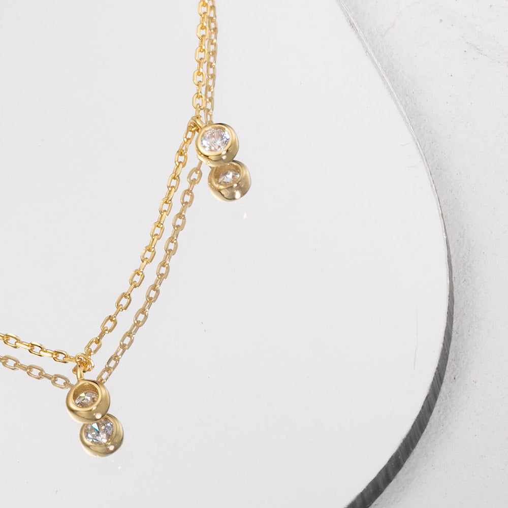 Small CZ pendant choker for women