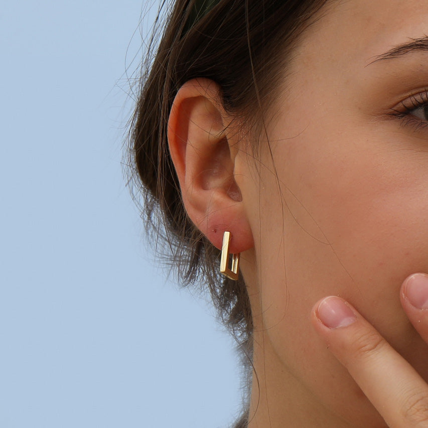 Long square store earrings