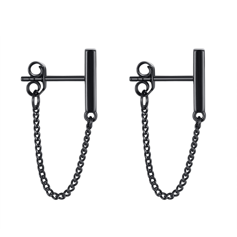 Bar with Chain Dangle Earrings