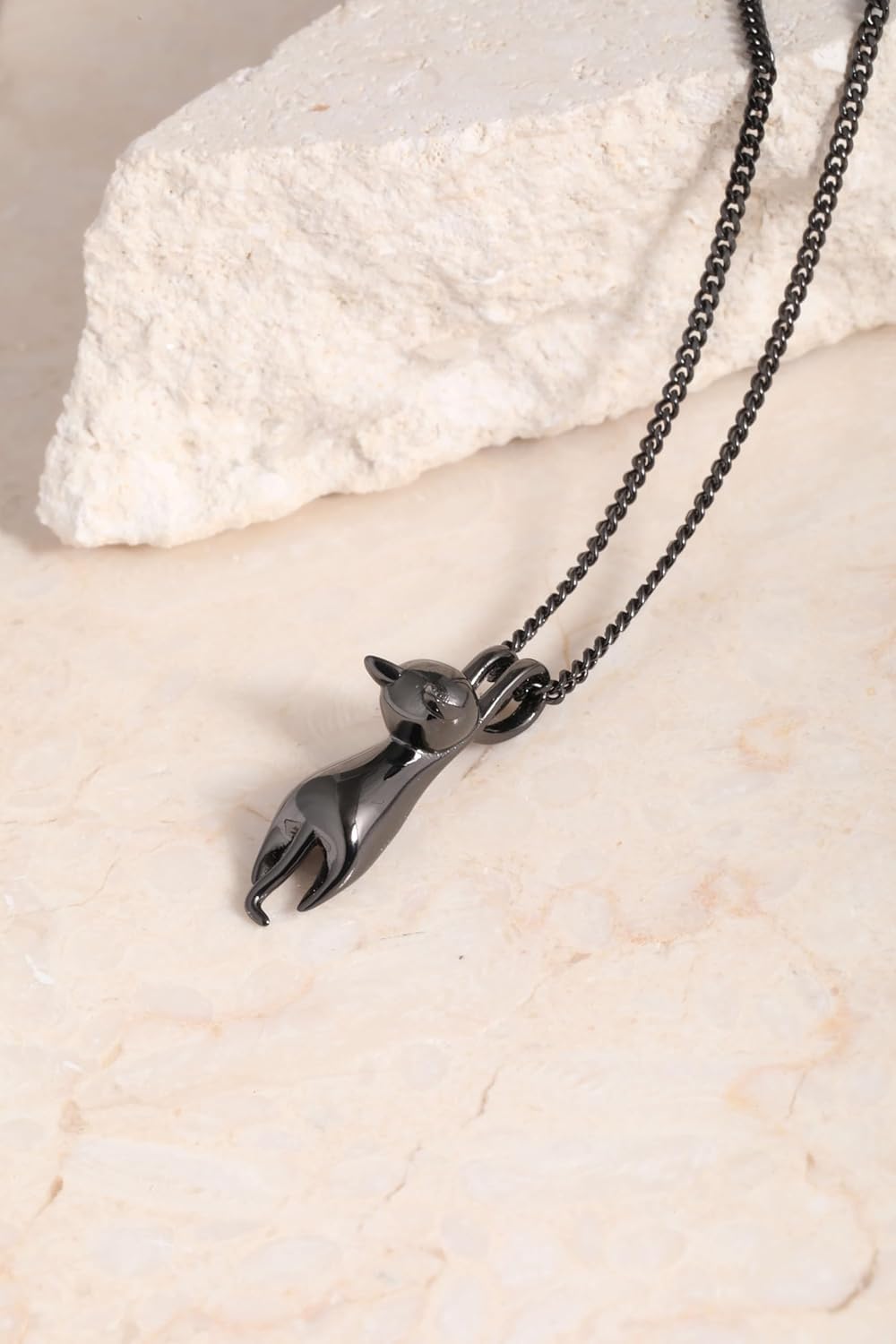 S.Leaf Sterling Silver Cat Necklace