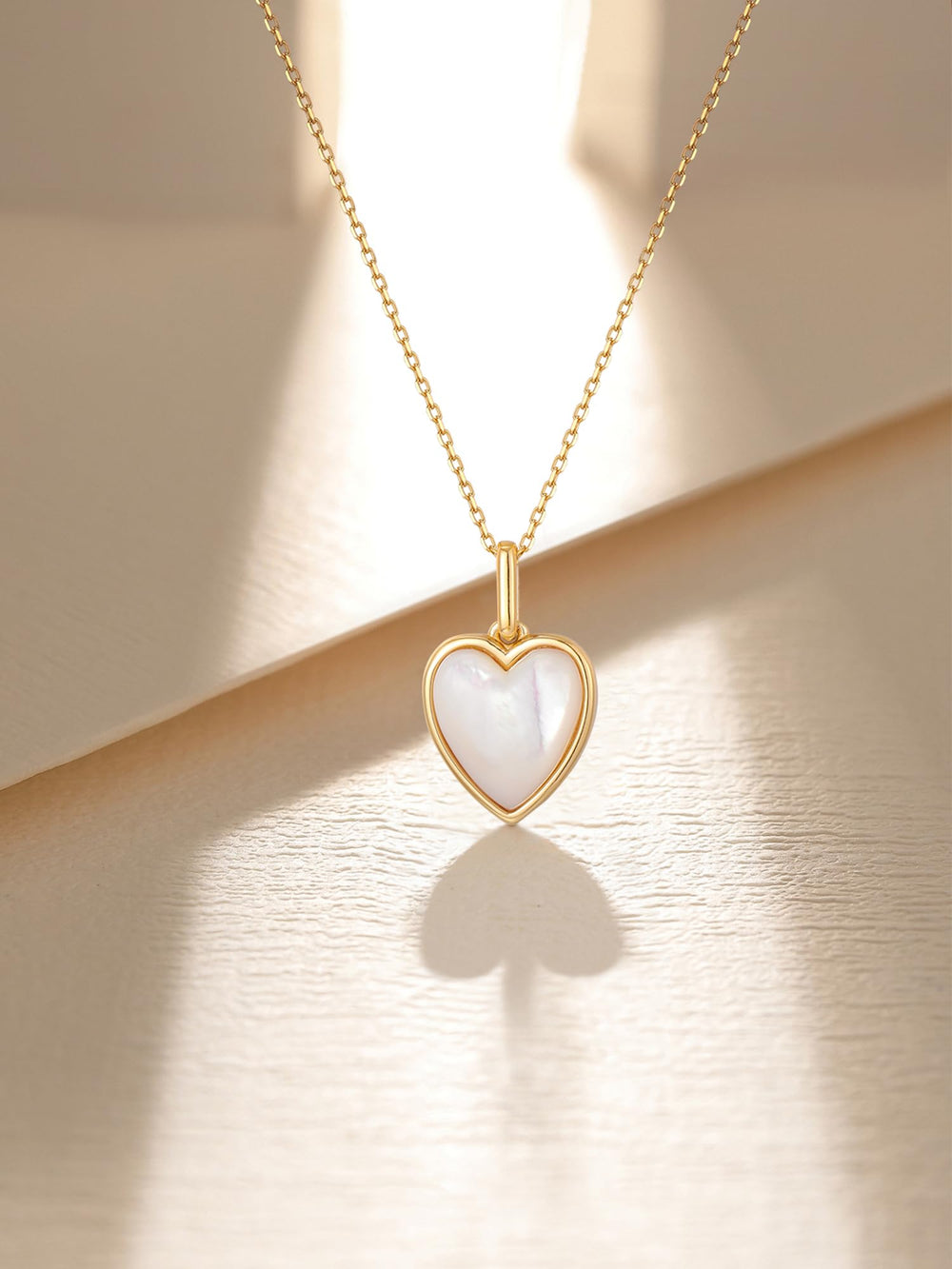 Mother of Pearl Heart Pendant Necklace
