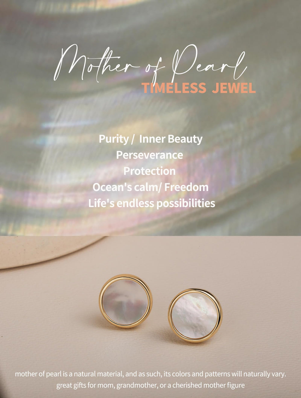 S.Leaf 18K Gold Plated Earrings for Women Shell Earrings