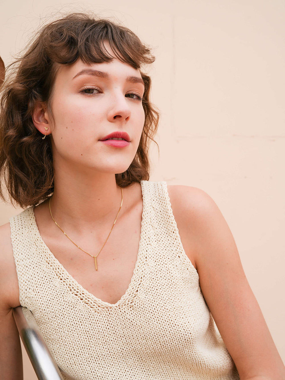 Sterling Silver Vertical Pendant Necklace