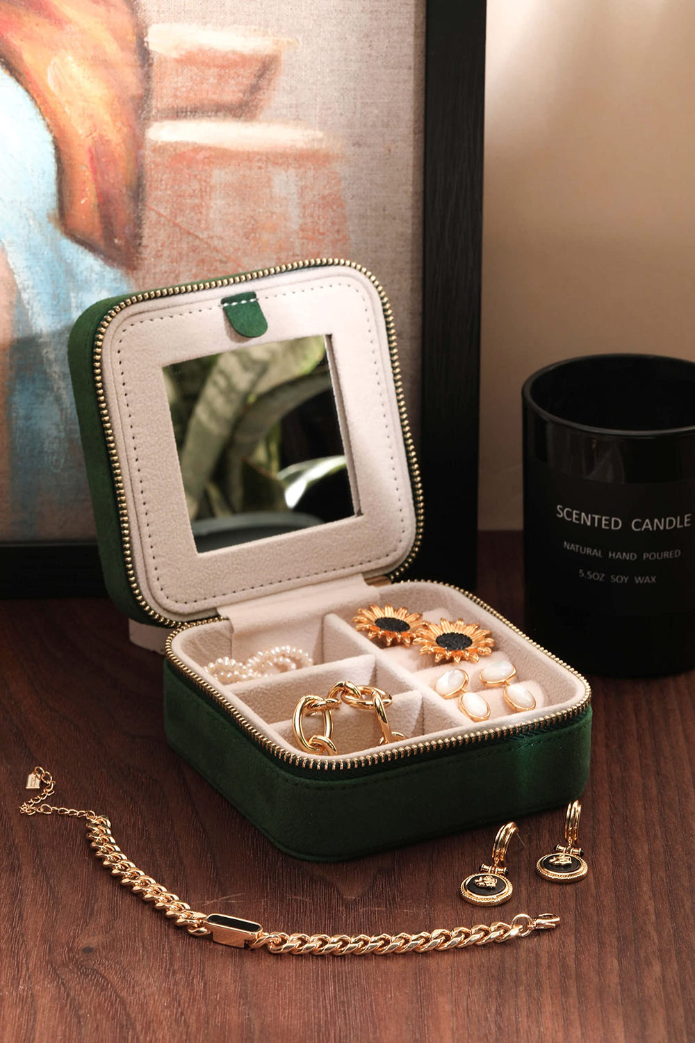 S.Leaf Travel Jewelry Organizer Boxes for Women Small Portable Boxes