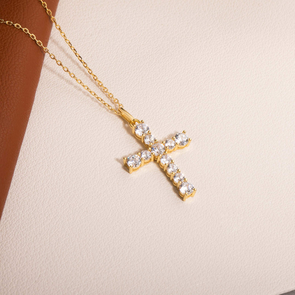 Cubic Zirconia Cross Pendant Necklace