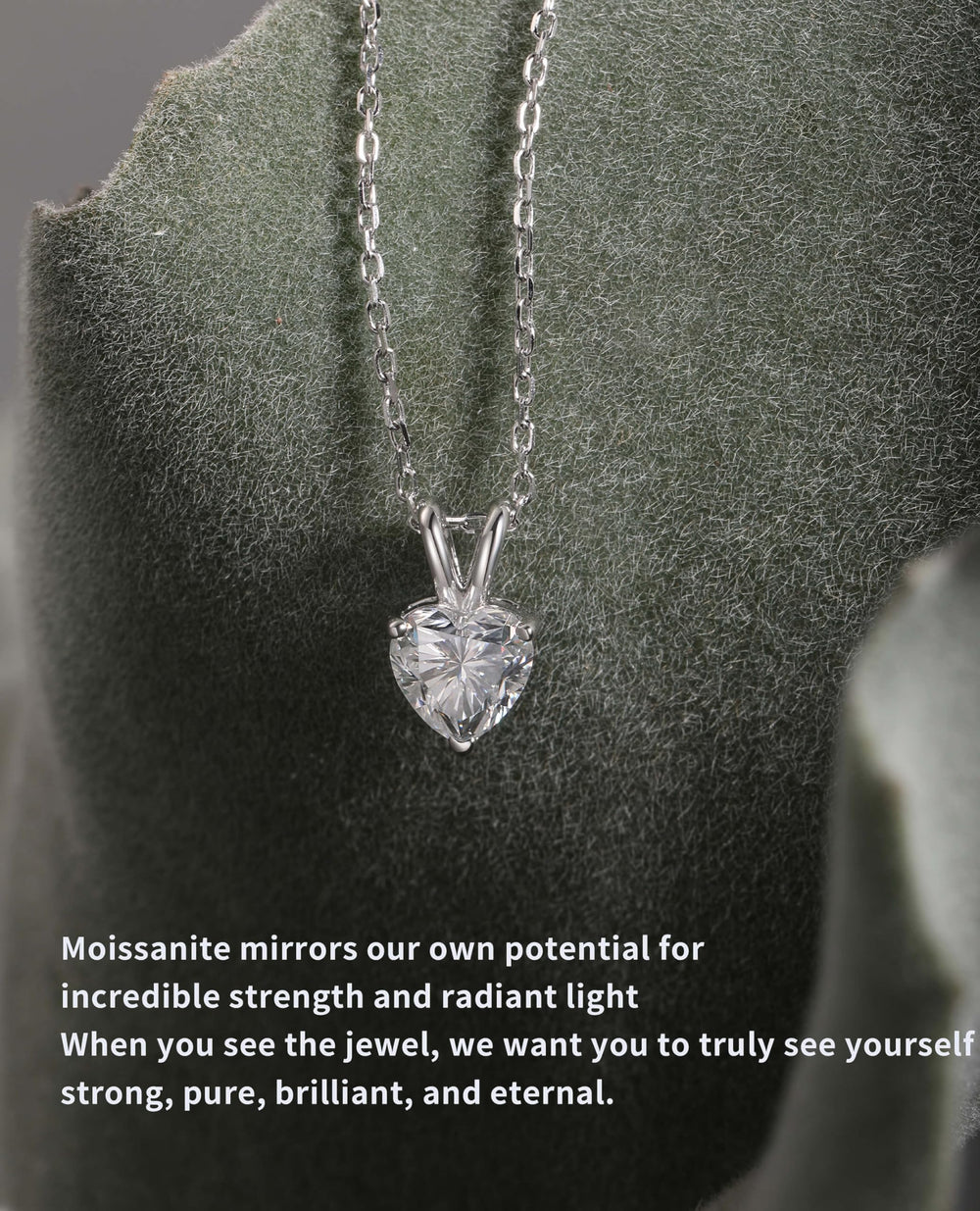 Dazzling Moissanite Necklace Forever Love Heart Necklaces