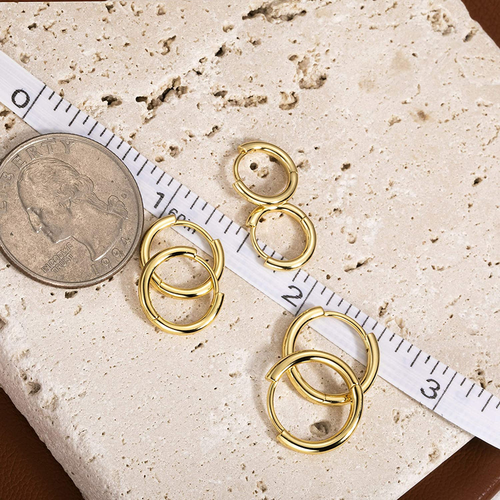 Simple hoop earrings huggie earrings gold