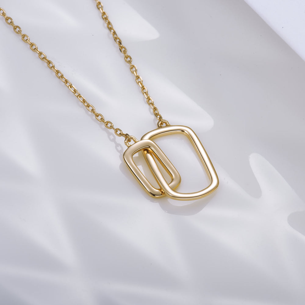 Interlocking Square Pendant Necklace