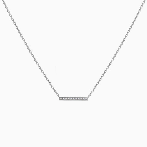 Cubic Zirconia Bar Necklace Sterling Silver - Everyday Necklaces – S.Leaf