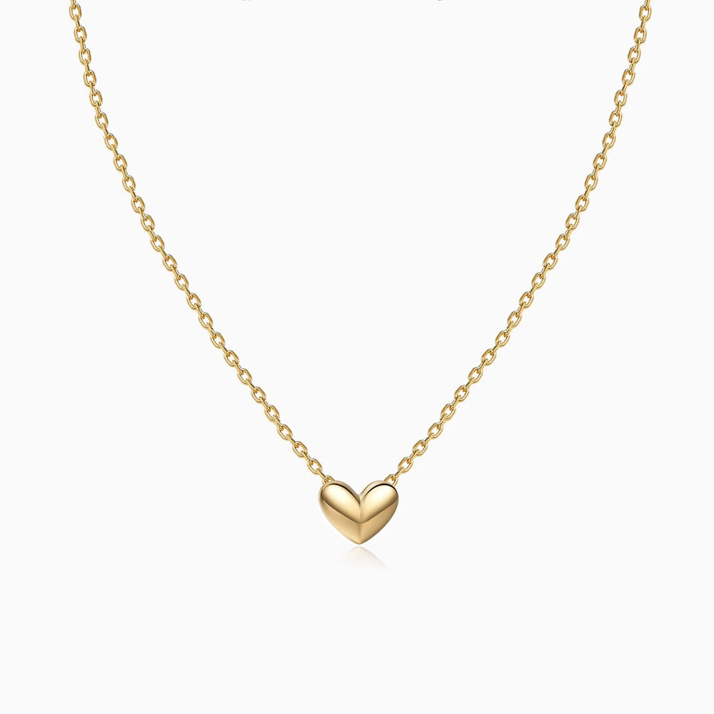 3D Heart Necklace gold