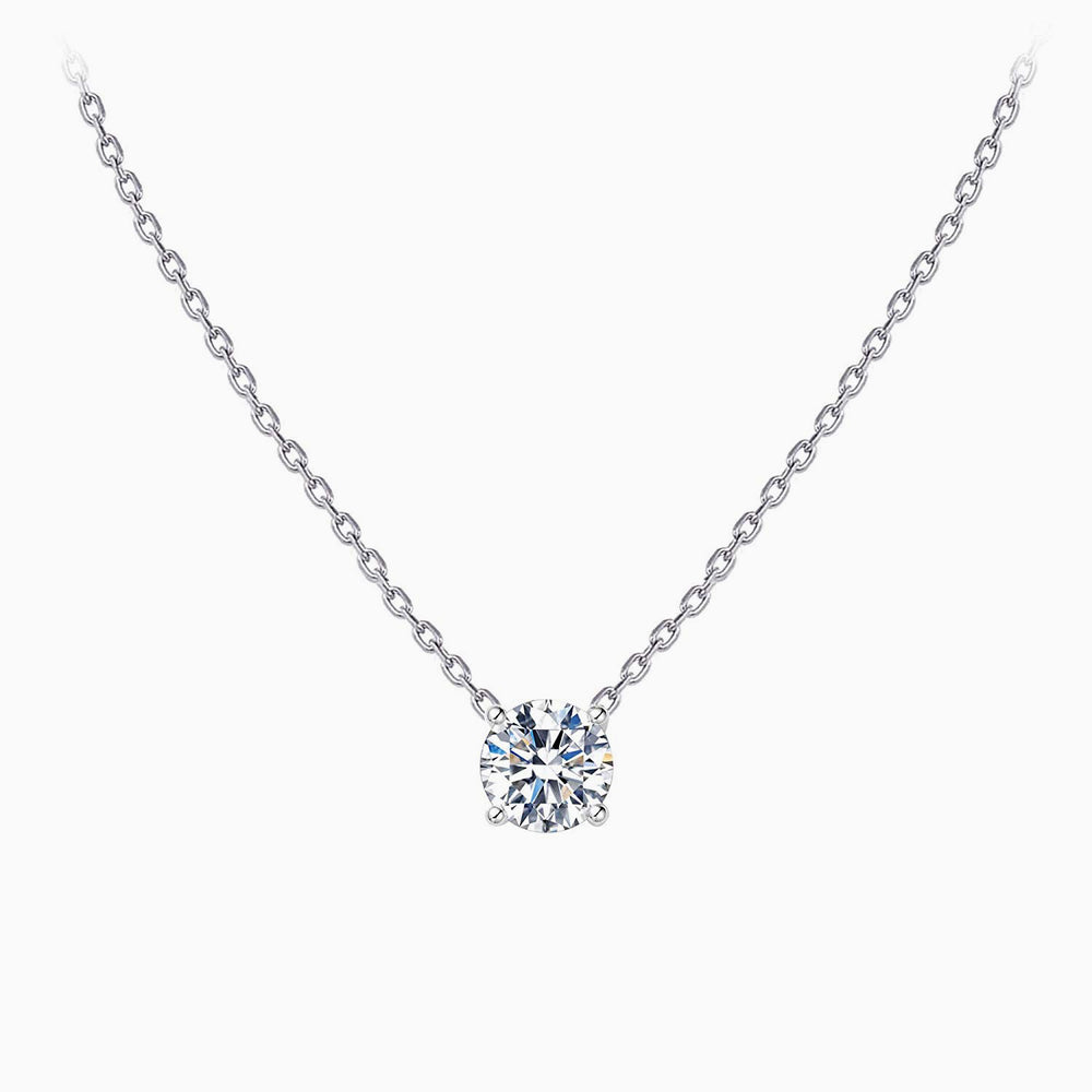 simple cubic zirconia Swarovski crystal necklace sterling silver