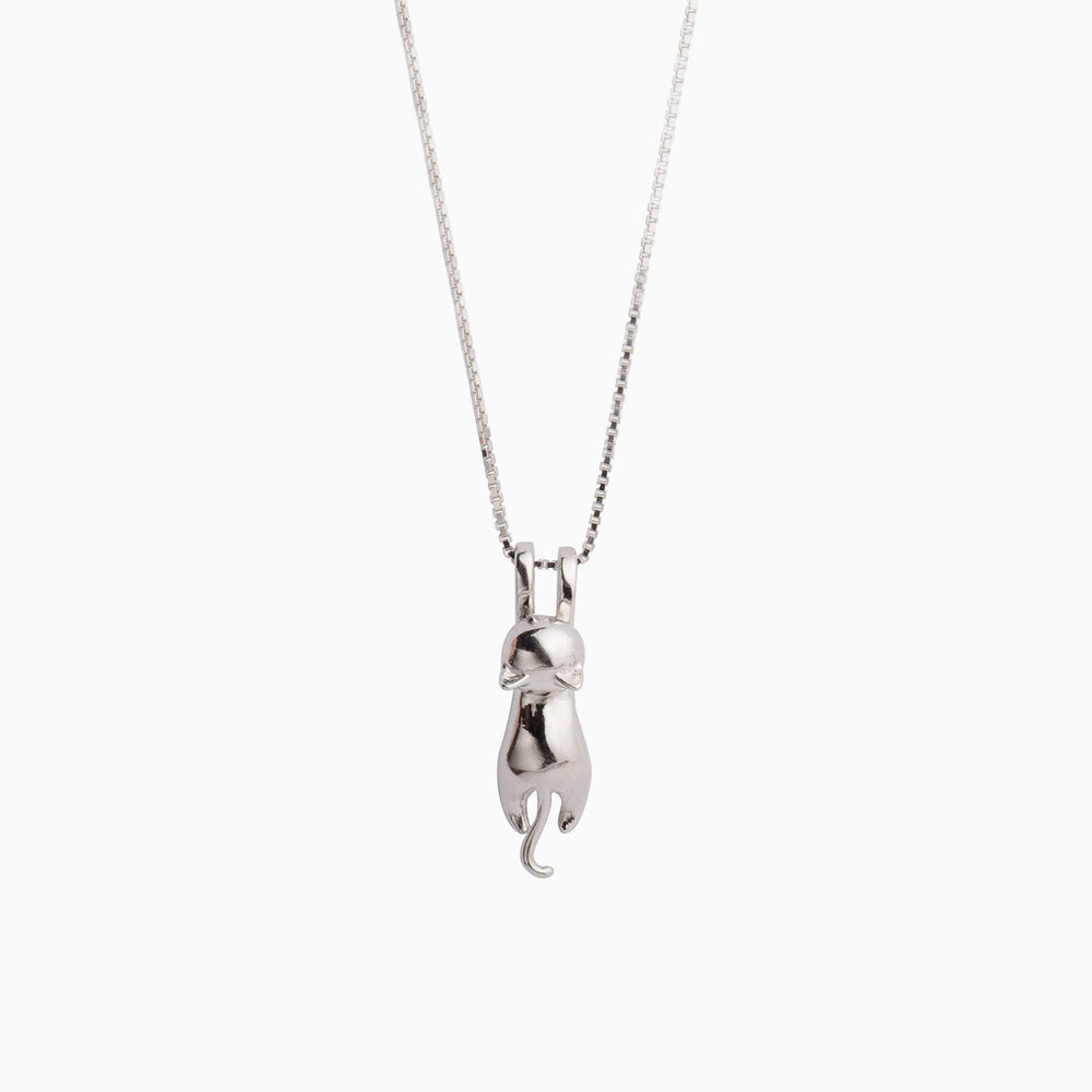 cat necklace sterling silver