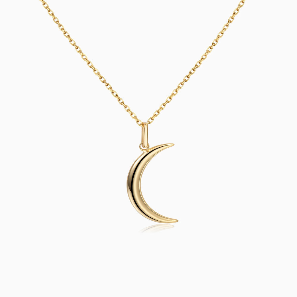 Crescent Moon Necklace gold plated
