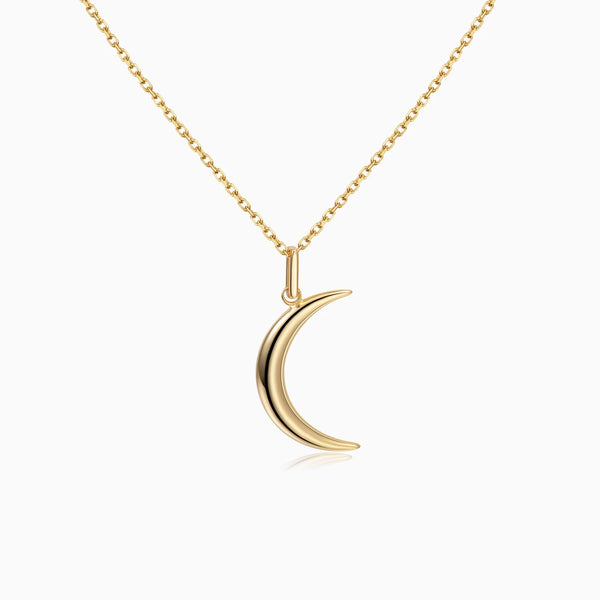 Textured Half Moon Necklace - Hammered Disc Necklace – ALOA