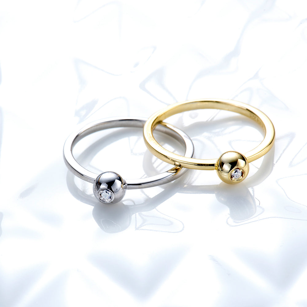 Tiny Ball Ring with CZ