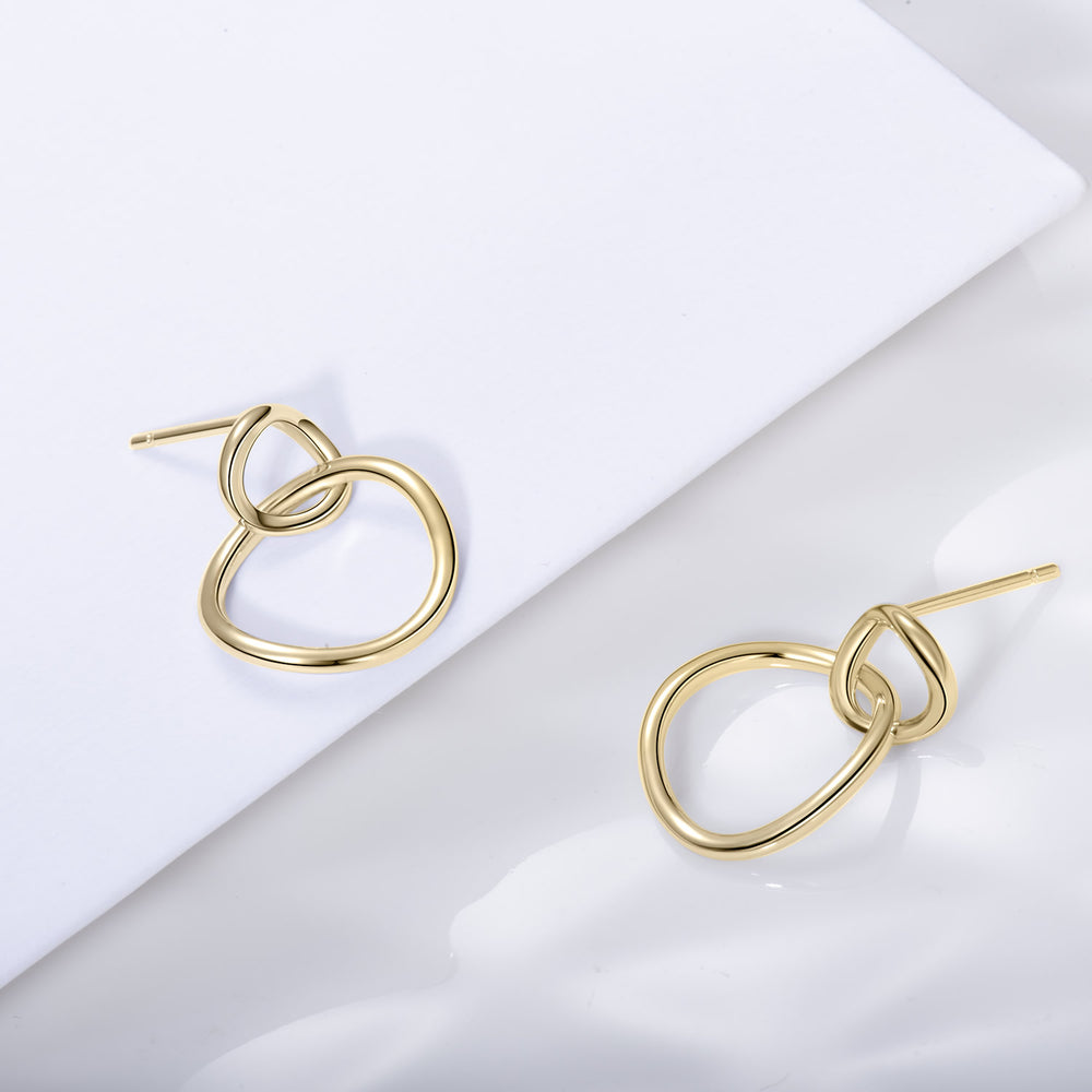 gold double circle earrings for women