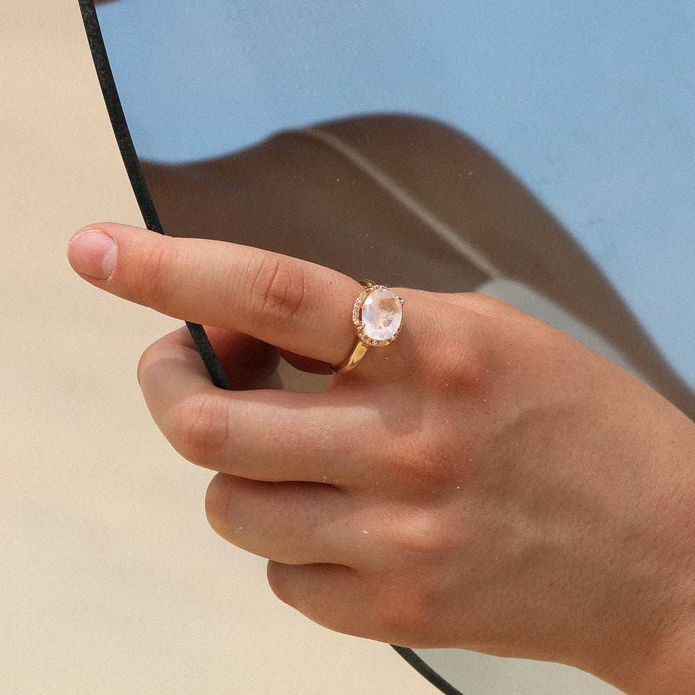 Rose Quartz gemstone Ring