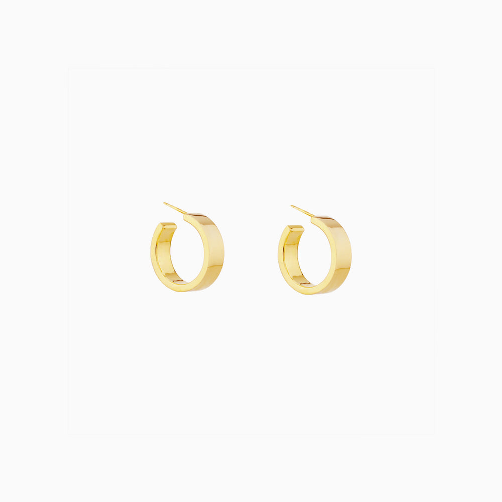 Minimalist Wide Hoop Earrings gold