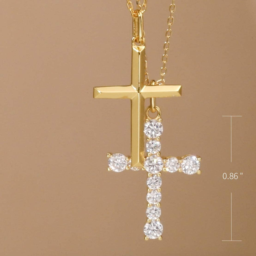 cubic zirconia cross pendant necklace religious jewelry