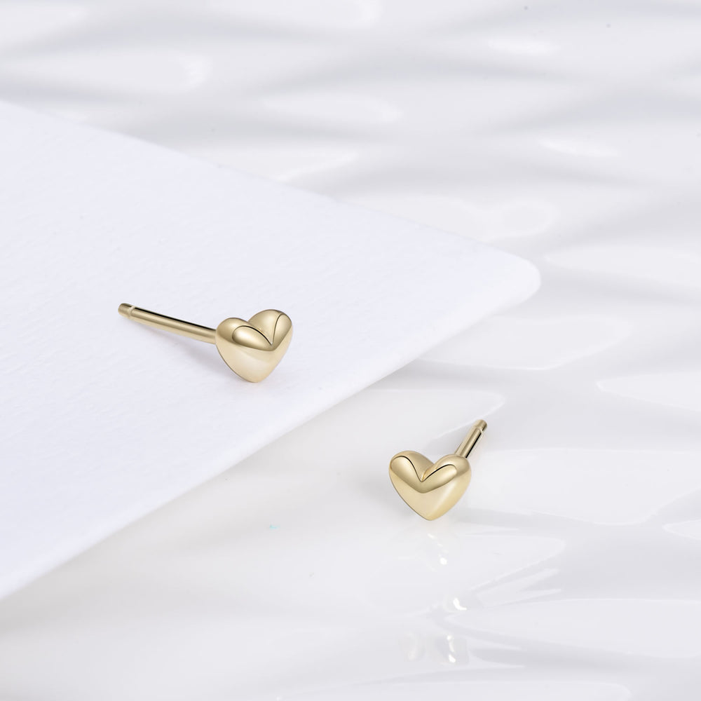 cute tiny 3D Heart Stud Earrings