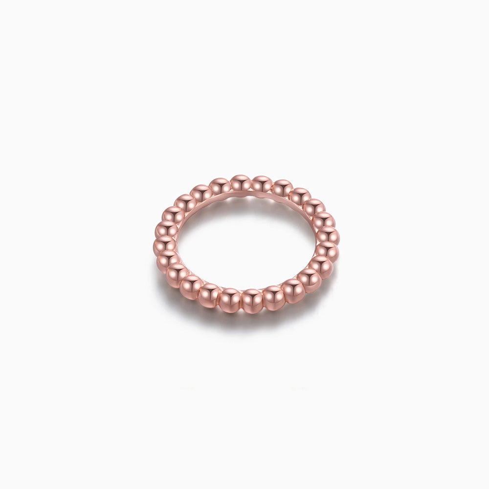 Thin Beaded Stackable Ring wedding band