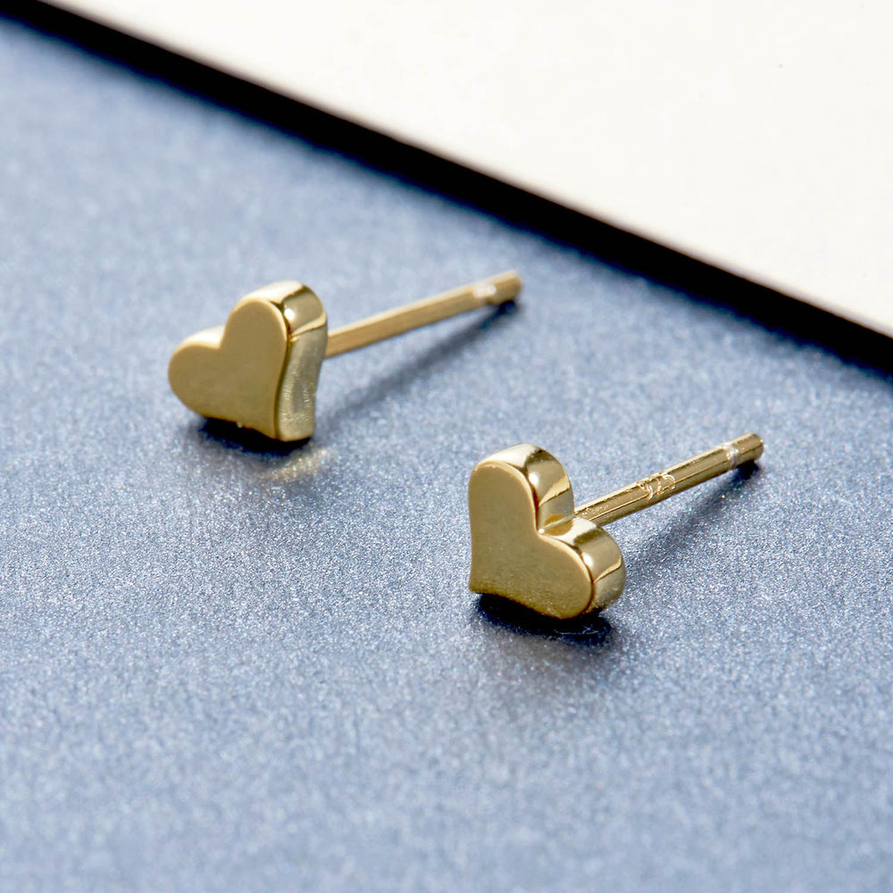 dainty tiny Heart Studs