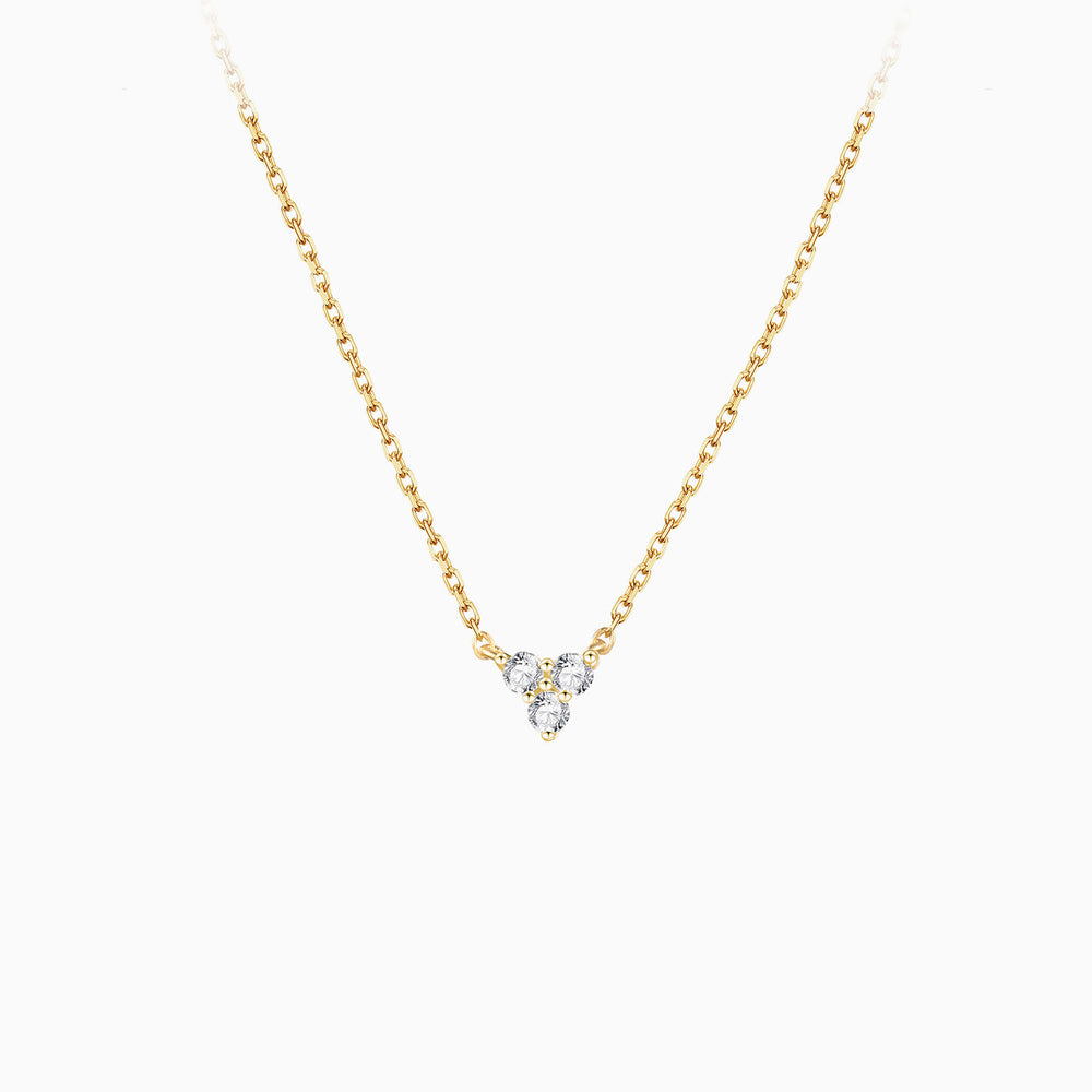 14k gold plated Triangle Cubic Zirconia Necklace