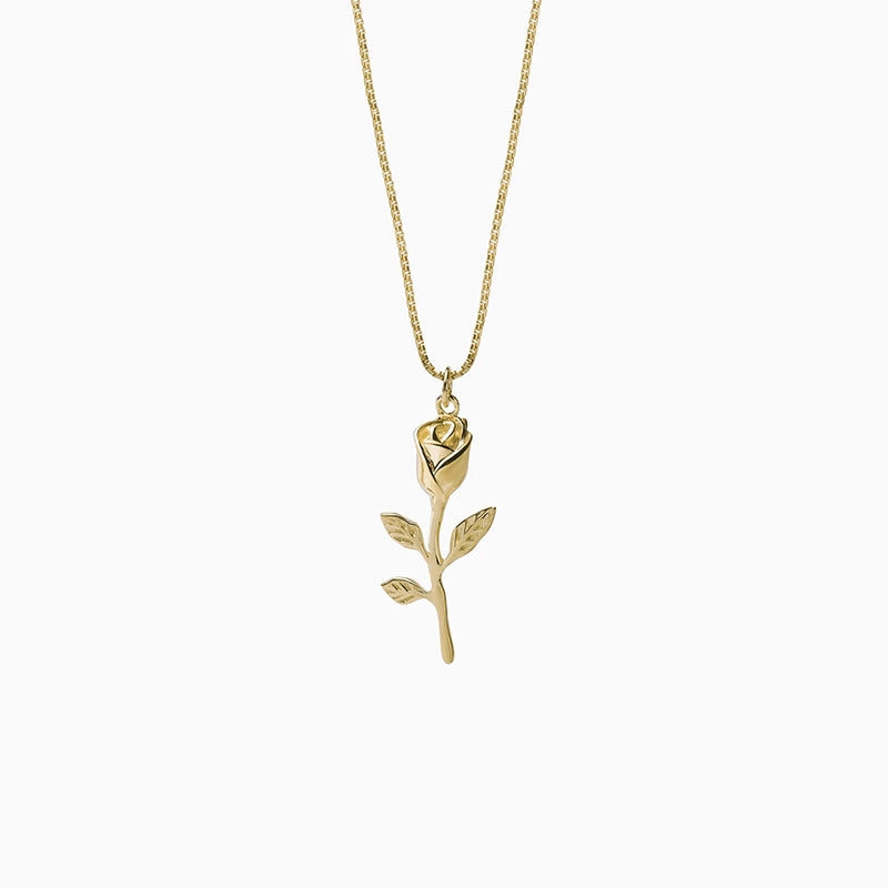 gold vintage Rose Branch Necklace for women