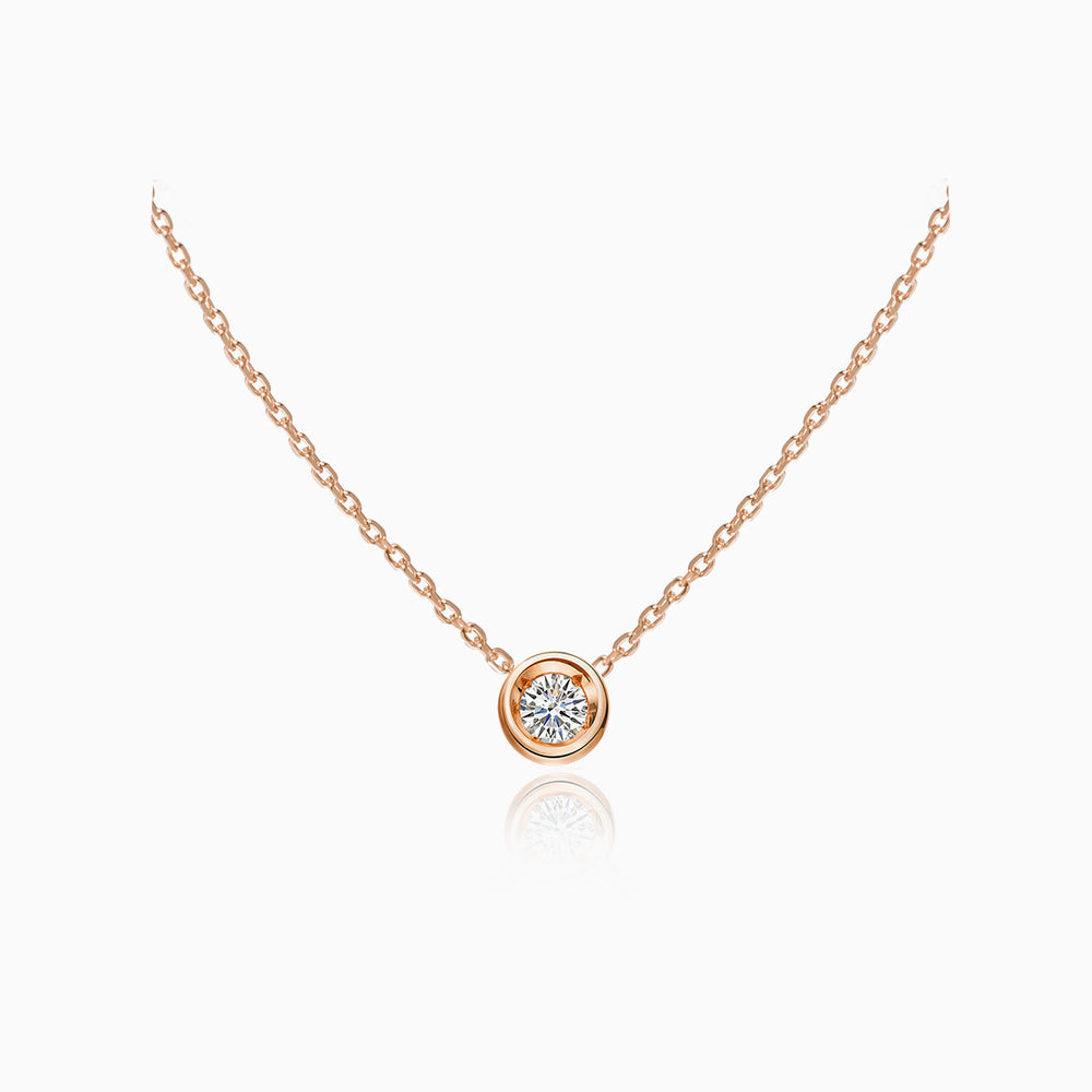 simple Solitaire Necklace rose gold plated