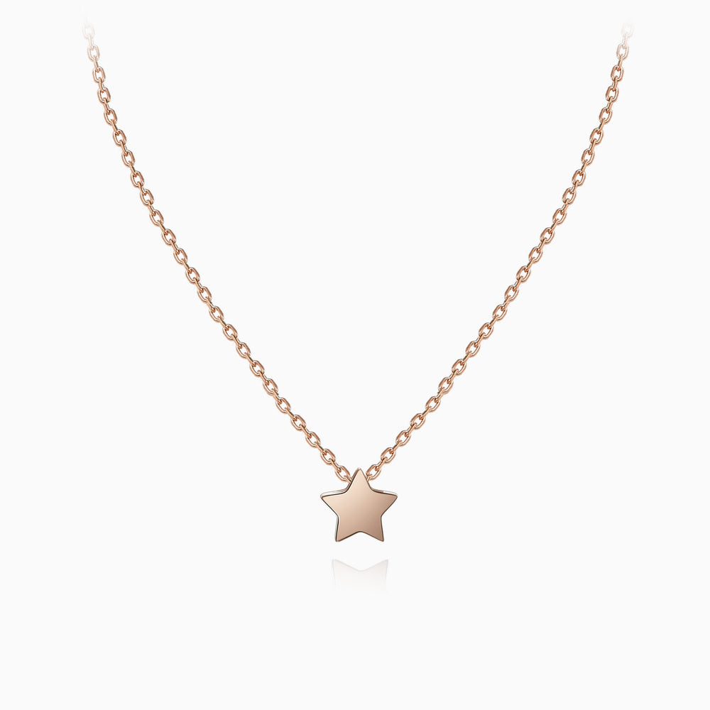 cute Tiny Star Necklace rose gold